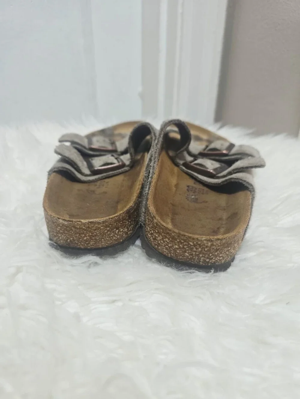 Birkenstock Arizona Taupe Suede Leather Soft Footbed Sandals Unisex  Size L8 M6